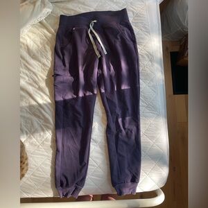 Figs high wasted purple jogger scrub bottoms